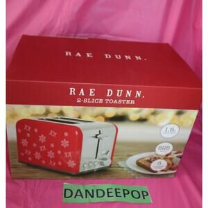 Rae Dunn Enchante 2 Slice Joy Toaster RDHLTS1 Holiday Red In box